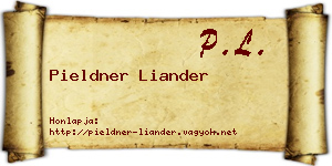 Pieldner Liander névjegykártya
